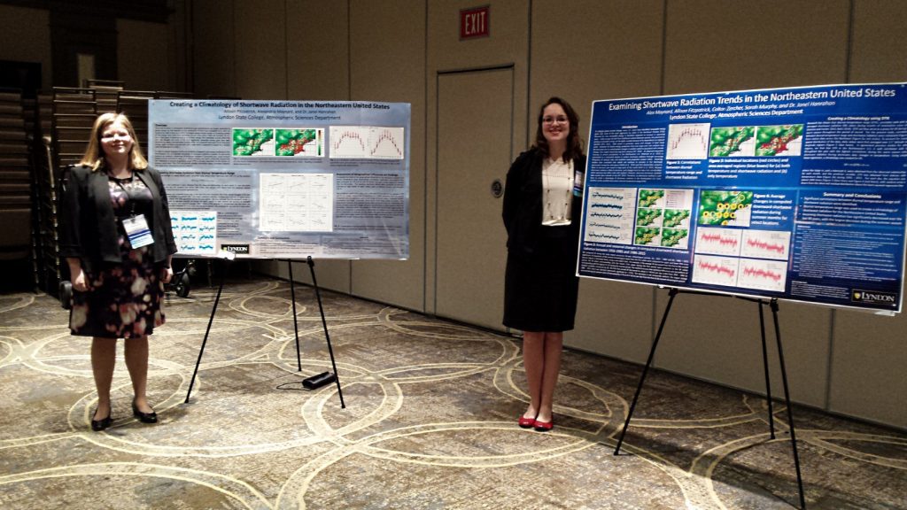 Allison Fitzpatrick and Alex Maynard present their research at the 2017 Northeastern Storm Conference