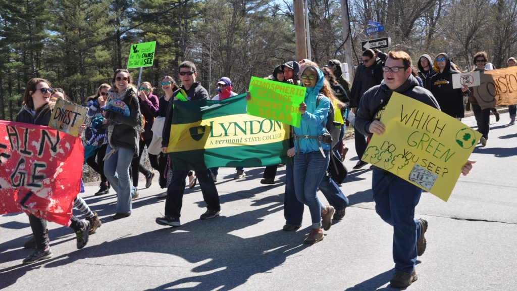 Students march during the 2016 Youth Rally for the Planet in Montpelier, VT