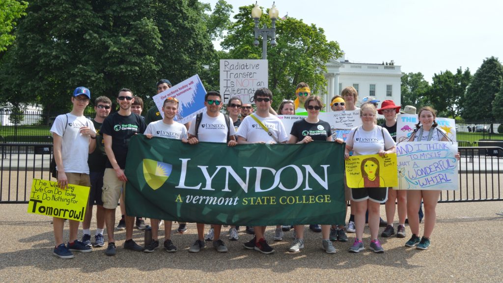Atmospheric Science students at the People's Climate March in Washington, DC on April 29, 2017